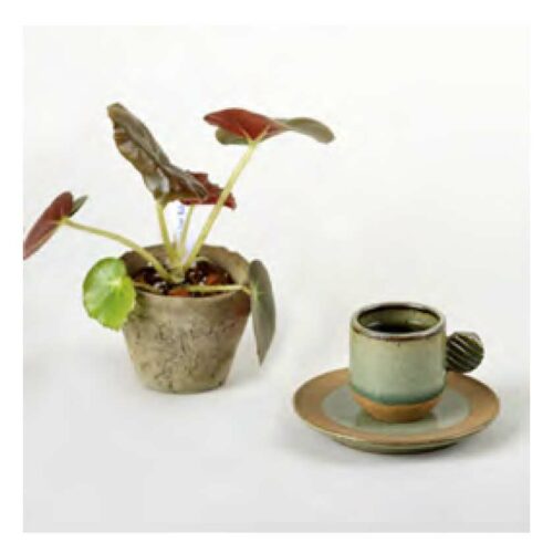 Purely handmade Ceramic Espresso cup & Saucer Celadon green